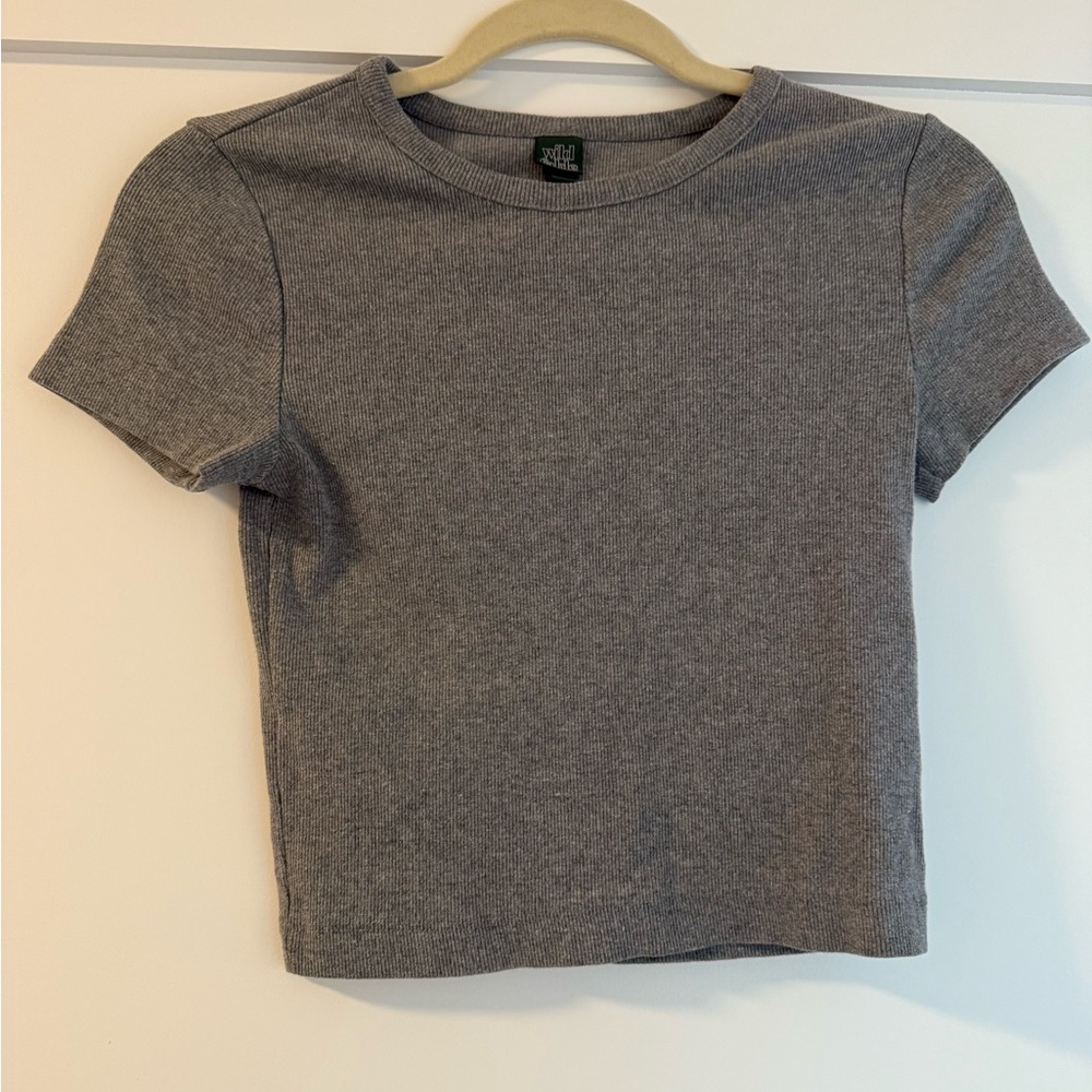 Wild Fable Heather Gray Ribbed Top - Picture 3 of 5